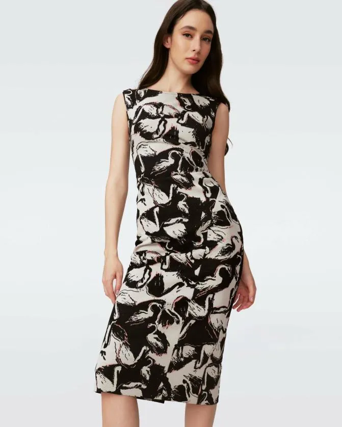 DVF Dresses Shamira Dress Black Swan 8211 Women