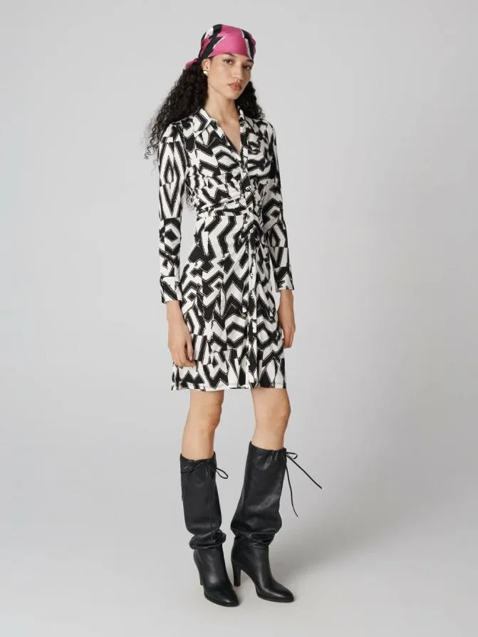 DVF Dresses Sheska Dress Troy Maze Black And White 8211 Women