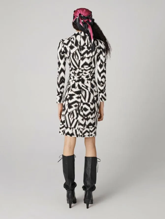 DVF Dresses Sheska Dress Troy Maze Black And White 8211 Women