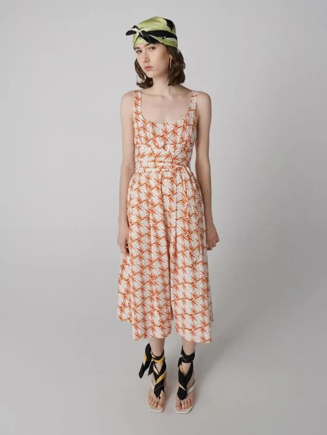 DVF Dresses Thalia Dress Palm Geo Orange 8211 Women