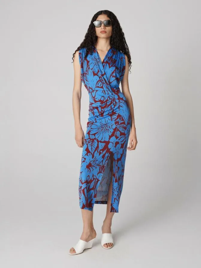 DVF Dresses Williams Dress Iliad Floral Burgundy 8211 Women