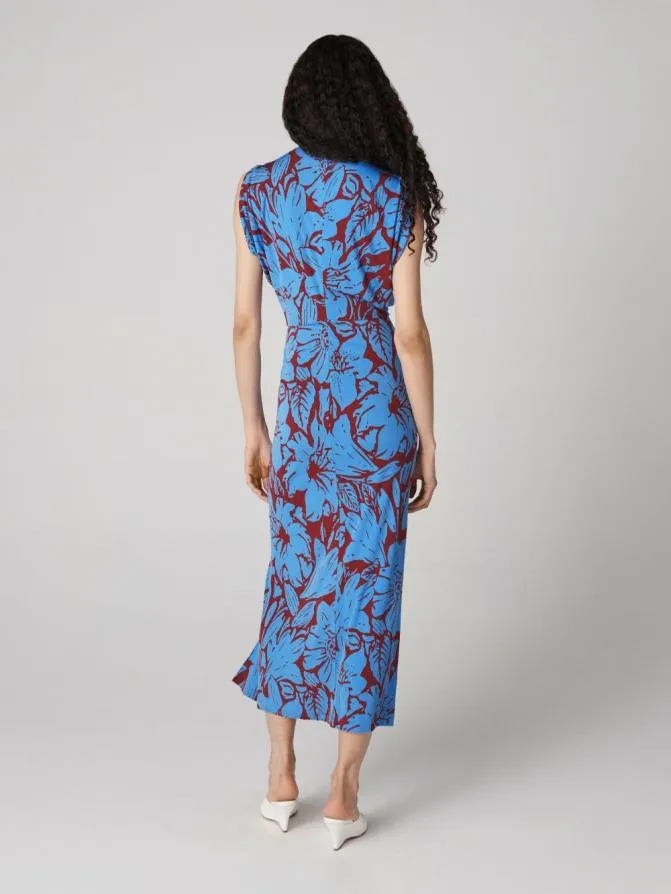 DVF Dresses Williams Dress Iliad Floral Burgundy 8211 Women