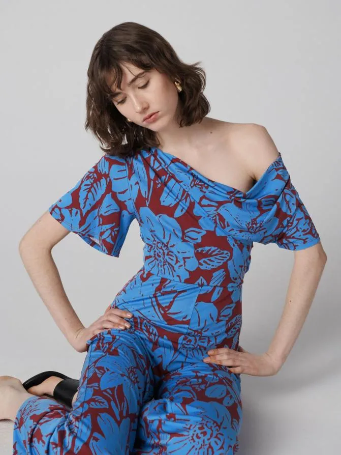 DVF Jumpsuits and Rompers Wittrock Jumpsuit Iliad Floral Burgundy 8211 Women