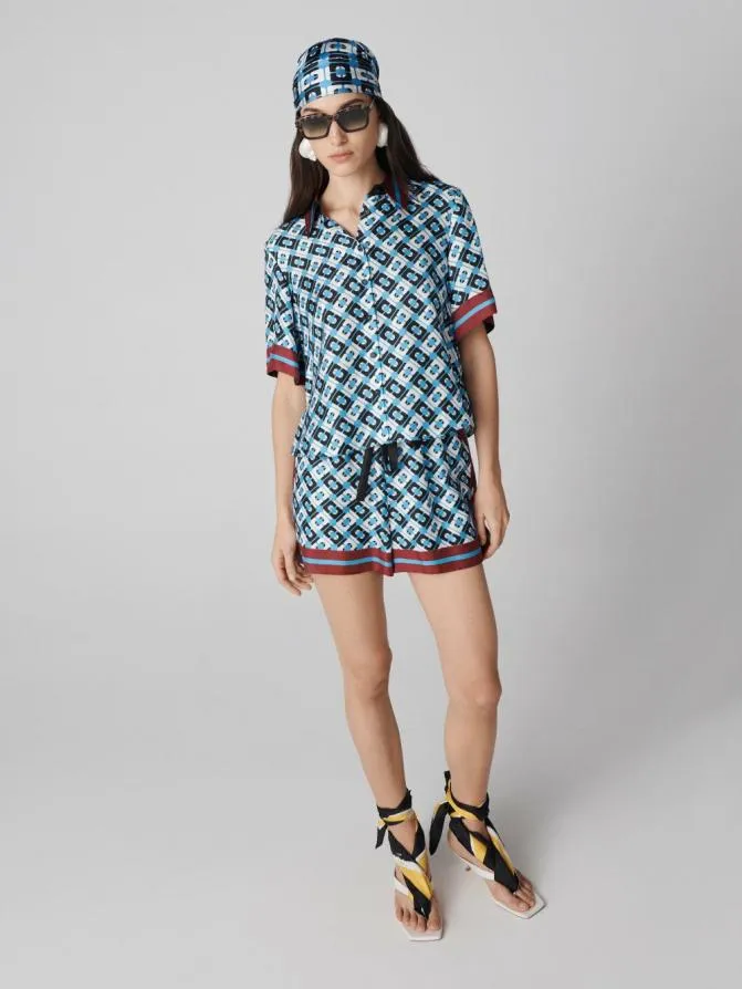 DVF Pants and Shorts Delfine Shorts Cane Link Blue 8211 Women