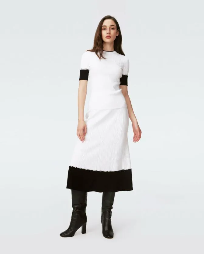 DVF Skirts Benedetta Skirt Ivory And Black 8211 Women