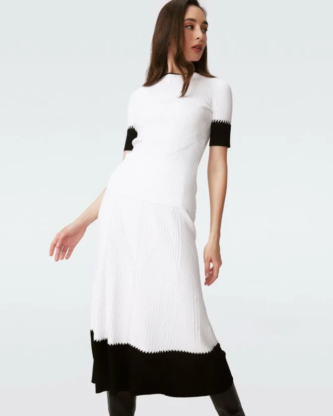 DVF Skirts Benedetta Skirt Ivory And Black 8211 Women