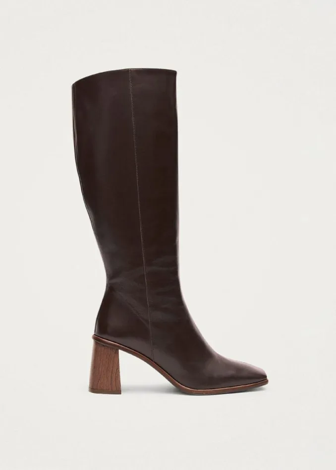 East Coffee Brown Leather Boots Women ALOHAS Boots