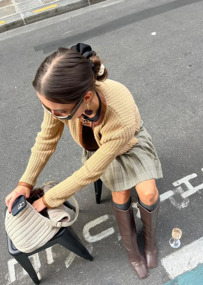 East Coffee Brown Leather Boots Women ALOHAS Boots