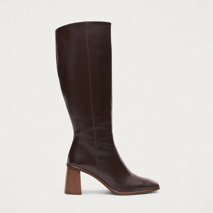 East Coffee Brown Leather Boots Women ALOHAS Boots