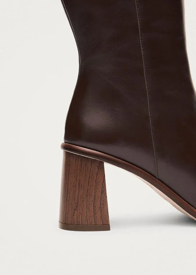 East Coffee Brown Leather Boots Women ALOHAS Boots