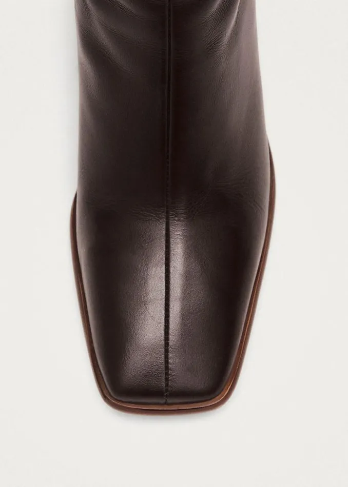 East Coffee Brown Leather Boots Women ALOHAS Boots