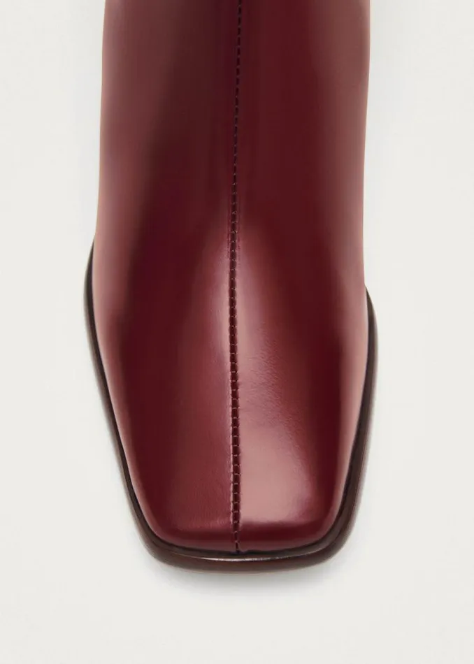 East Sleek Burgundy Leather Boots Women ALOHAS Boots