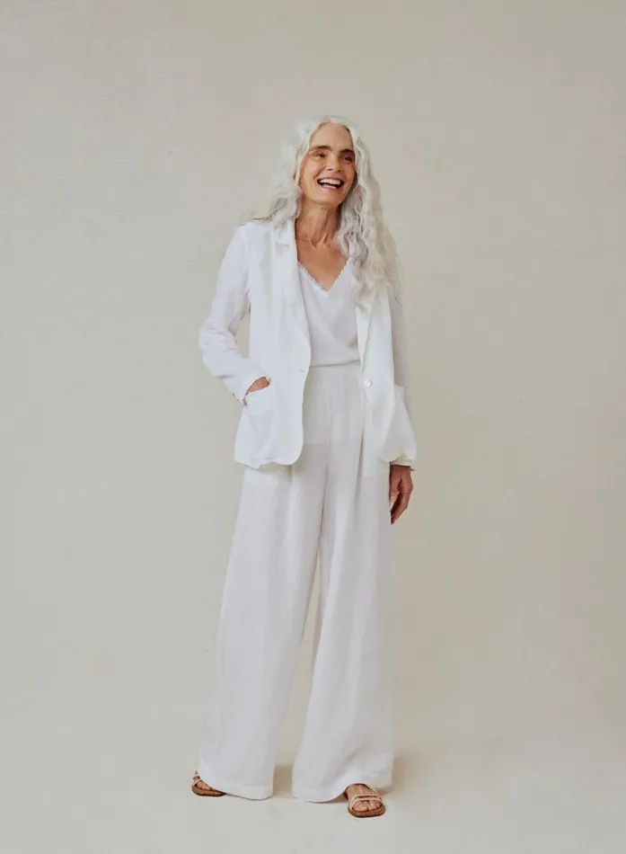 Easy Linen Longline Blazer 8211 White Women Bella Dahl Sweaters and Jackets Easy Linen Longline Blazer 8211 White Women Bella Dahl Sweaters and Jackets