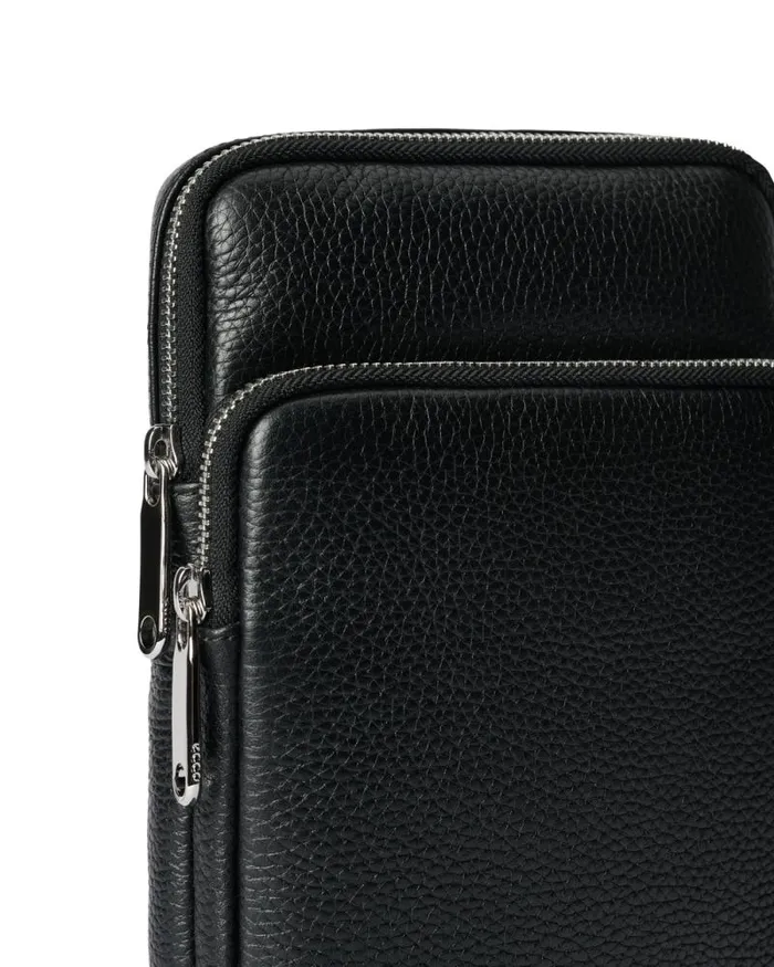 Ecco Crossbody and Shoulder Bags Bags and Accessories ECCO Flat Pouch Pebbled Black Ecco Crossbody and Shoulder Bags Bags and Accessories ECCO Flat Pouch Pebbled Black