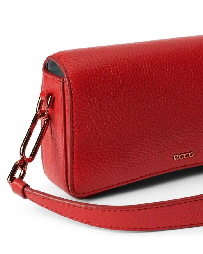 Ecco Crossbody and Shoulder Bags Bags and Accessories ECCO Pinch Small Pebbled Red Ecco Crossbody and Shoulder Bags Bags and Accessories ECCO Pinch Small Pebbled Red