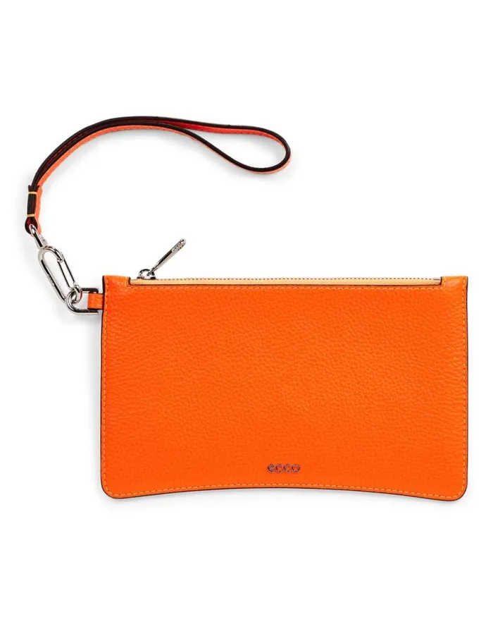 Ecco Small Leather Goods Bags and Accessories ECCO Wristlet Pebbled Orange