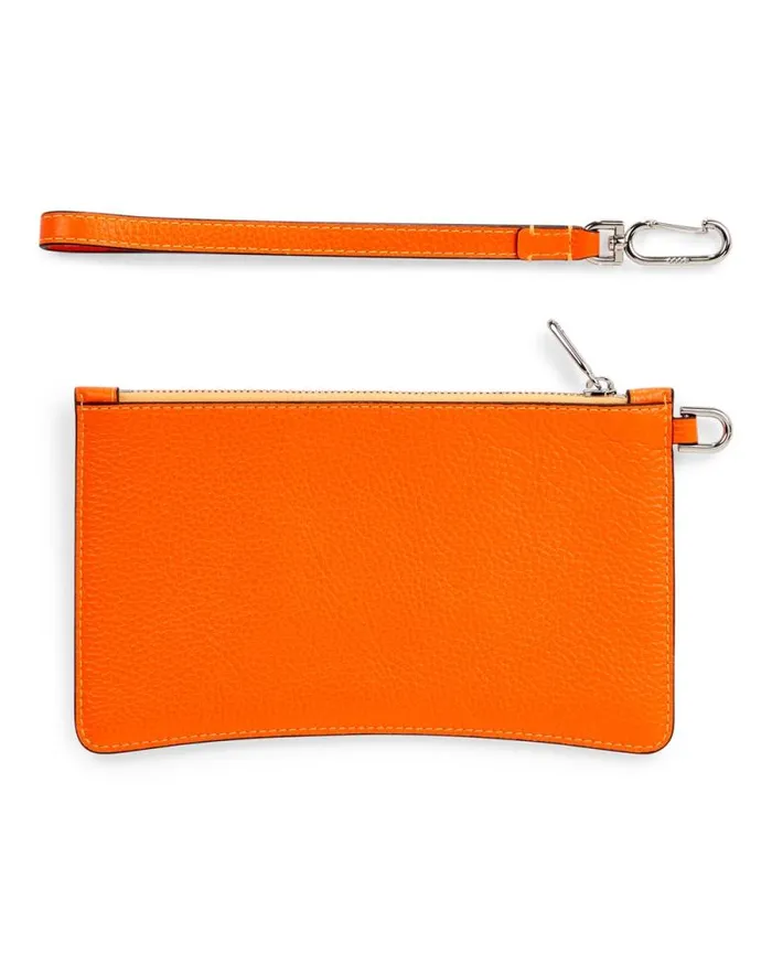 Ecco Small Leather Goods Bags and Accessories ECCO Wristlet Pebbled Orange Ecco Small Leather Goods Bags and Accessories ECCO Wristlet Pebbled Orange