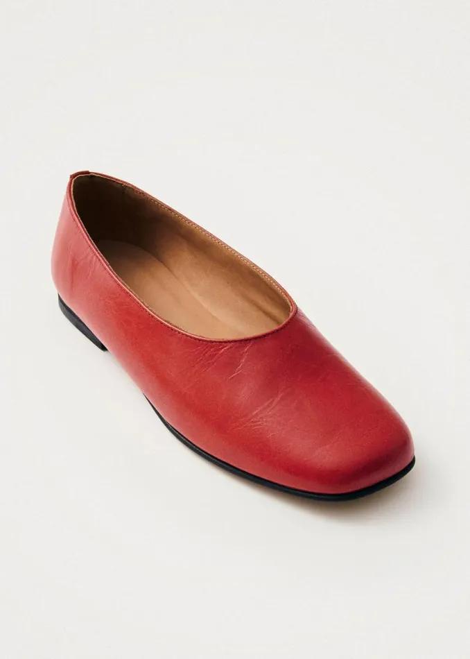 Edie Red Leather Ballet Flats Women ALOHAS Ballet Flats