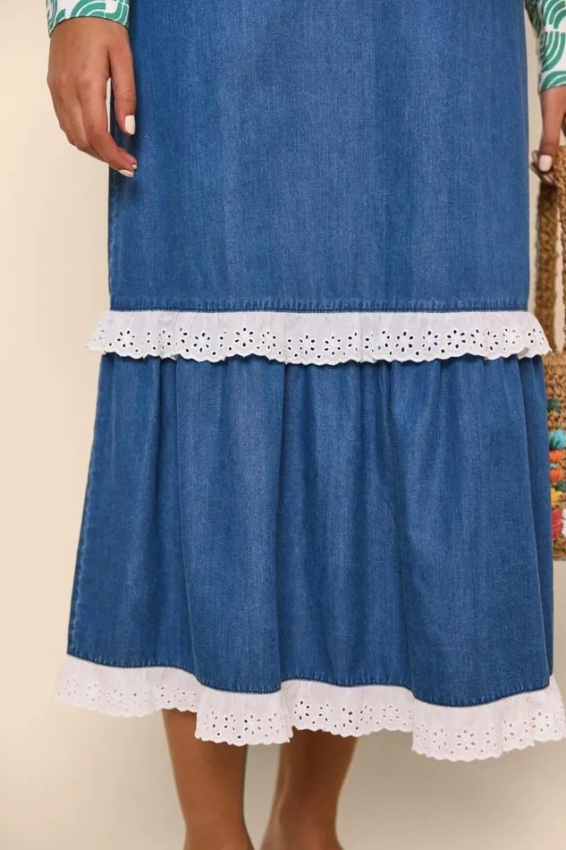 Elina Indigo Wash Women RIXO Skirts Elina Indigo Wash Women RIXO Skirts