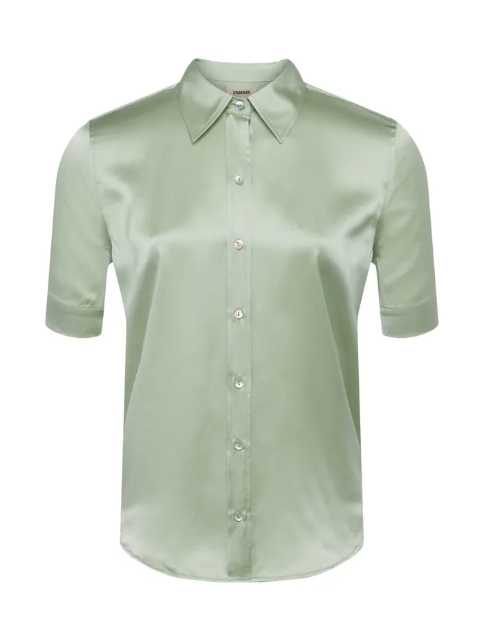 Ellah Silk Blouse Laurel Green Women L039Agence Blouses and Tops Ellah Silk Blouse Laurel Green Women L039Agence Blouses and Tops