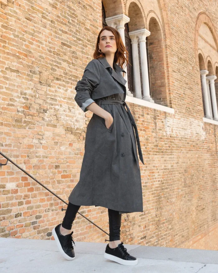 Empirical City Trench Coat 8211 Washed Black Coats Belle and Bloom Women