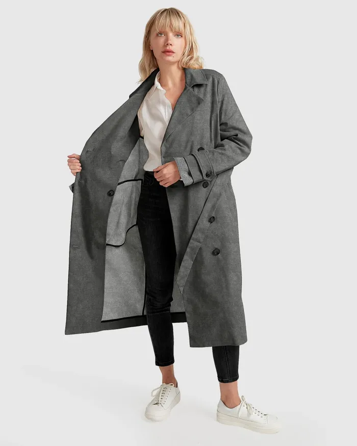 Empirical City Trench Coat 8211 Washed Black Coats Belle and Bloom Women