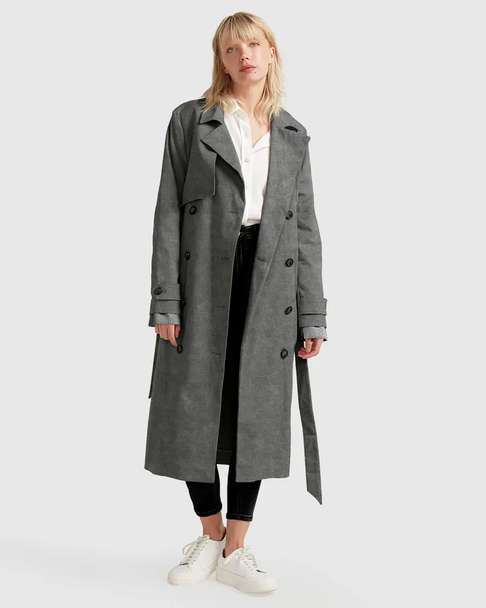 Empirical City Trench Coat 8211 Washed Black Coats Belle and Bloom Women