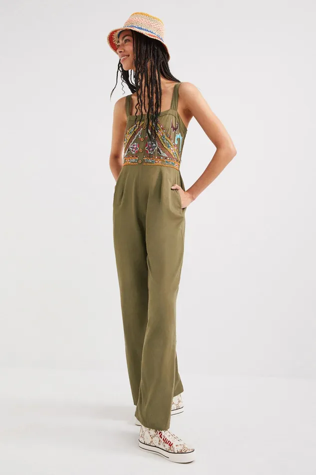 Ethnic Tencel Jumpsuit Women Desigual Pants and Leggings