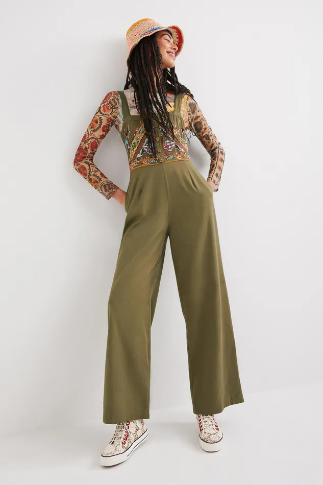 Ethnic Tencel Jumpsuit Women Desigual Pants and Leggings