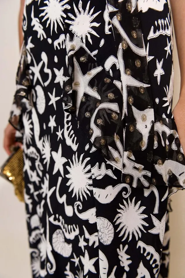 Evie Abstract Ocean Black Women RIXO Dresses