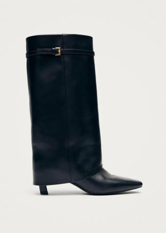 Evita Black Leather Boots Women ALOHAS Boots