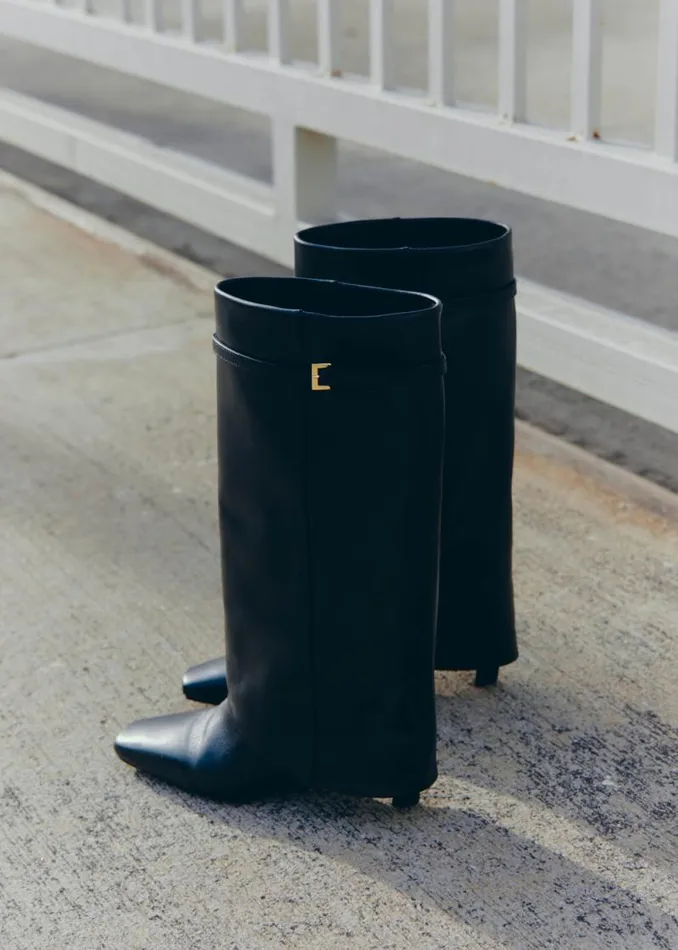 Evita Black Leather Boots Women ALOHAS Boots