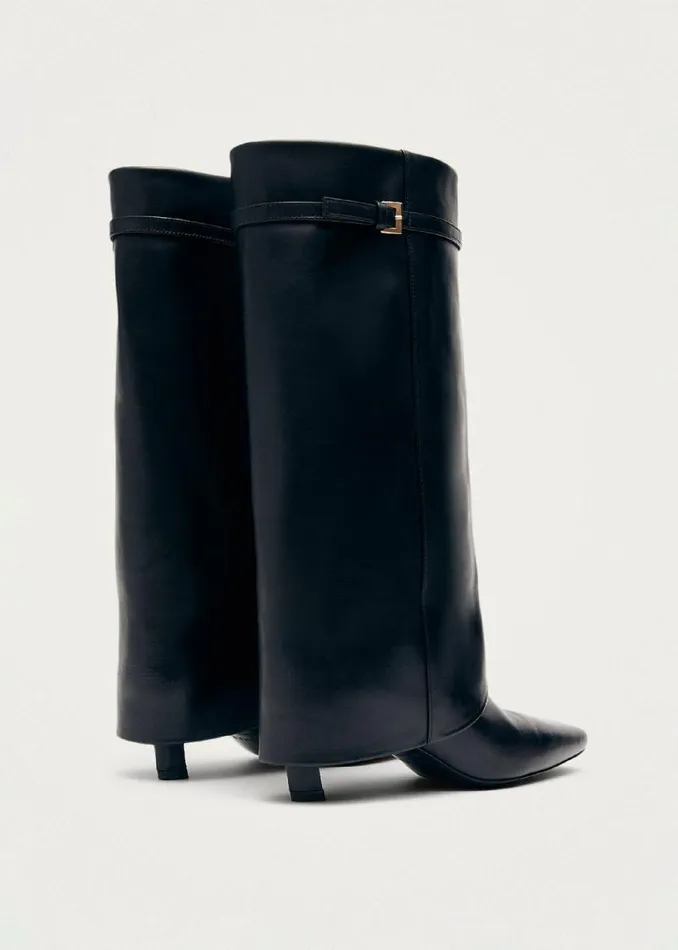 Evita Black Leather Boots Women ALOHAS Boots