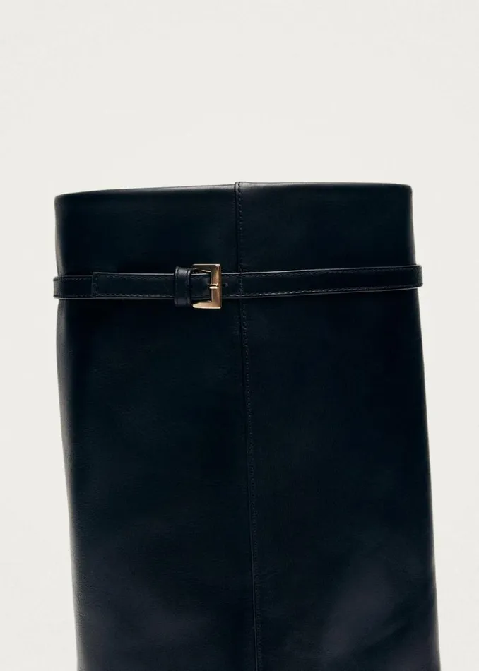 Evita Black Leather Boots Women ALOHAS Boots