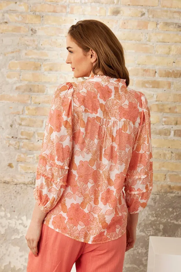 EXOTIC SHIRT 16197 420 Coral 420 Women IN FRONT BLOUSES SHIRTS