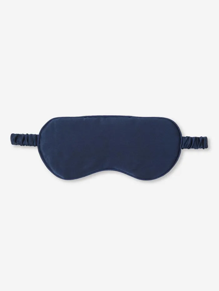 Eye Masks MenWomen Derek Rose Eye Mask Bailey Silk Satin Navy