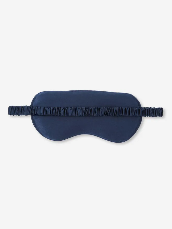 Eye Masks MenWomen Derek Rose Eye Mask Bailey Silk Satin Navy