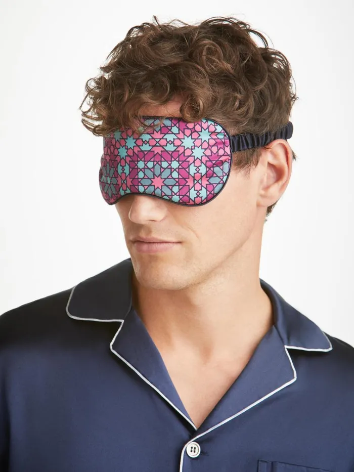 Eye Masks MenWomen Derek Rose Eye Mask Brindisi 98 Silk Satin Pink