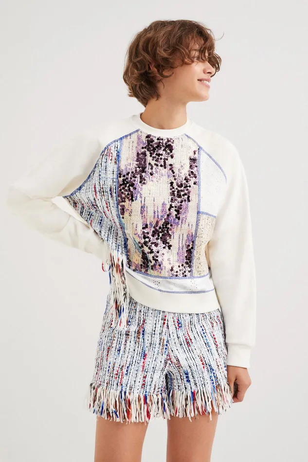 Fabric Patchwork Sweatshirt Women Desigual Sweatshirts