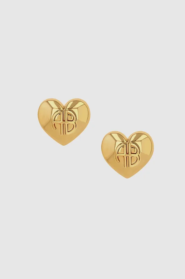 Fashion Jewelry Women ANINE BING Chunky Heart Earrings 8211 Gold
