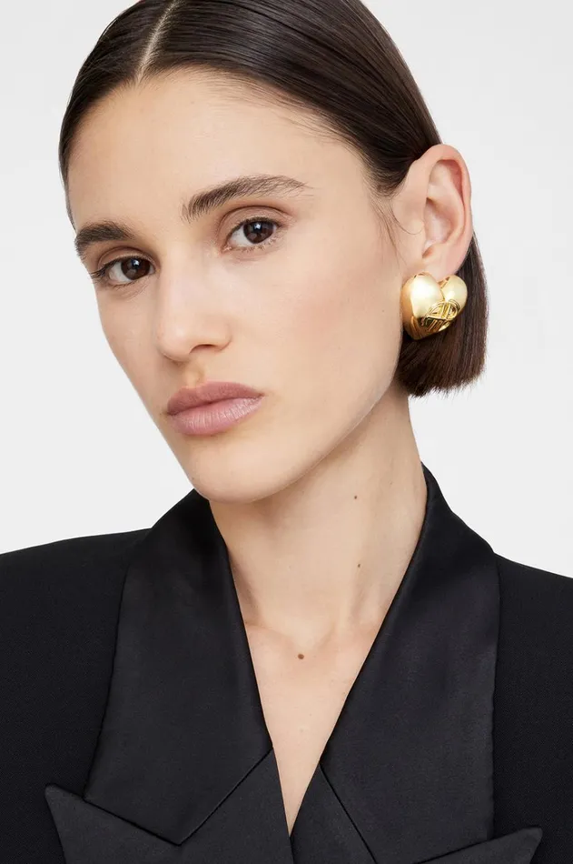 Fashion Jewelry Women ANINE BING Chunky Heart Earrings 8211 Gold