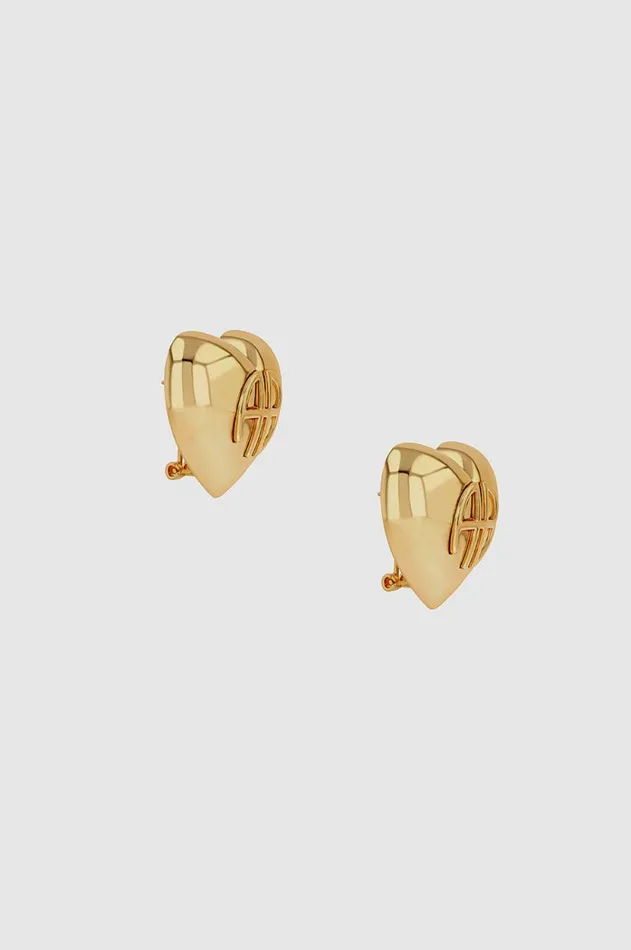 Fashion Jewelry Women ANINE BING Chunky Heart Earrings 8211 Gold