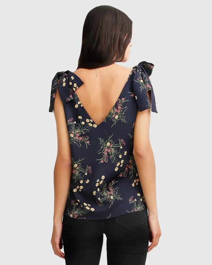Feel For You VNeck Top 8211 Navy Tops Belle and Bloom Women