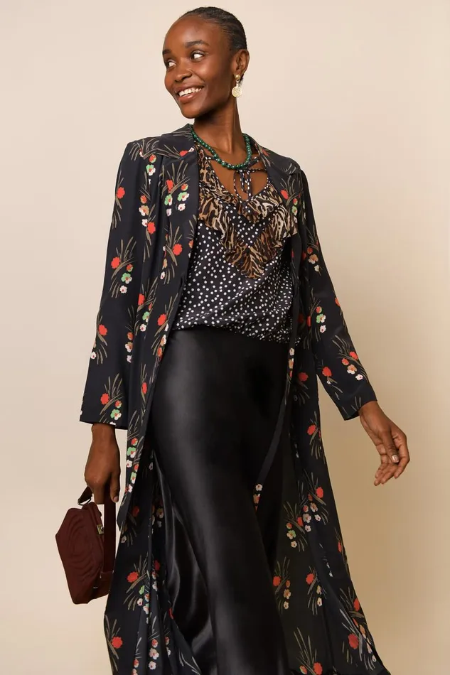 Felicity Black Cherry Blossom Women RIXO Outerwear
