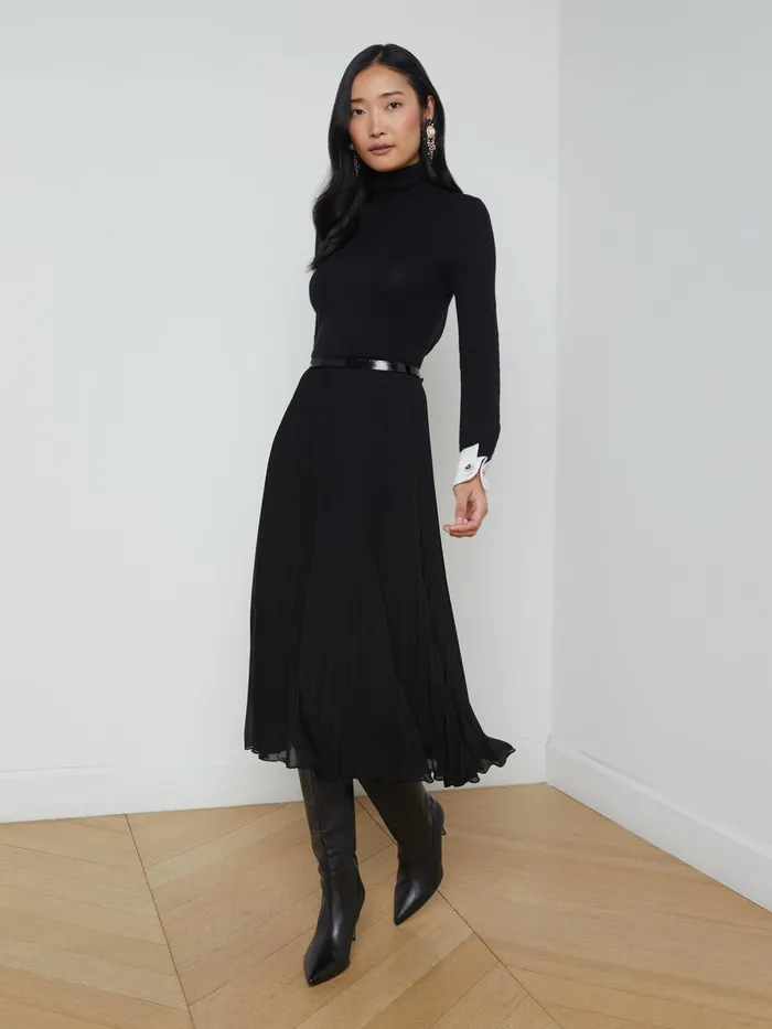 Fernanda Pleated Skirt Black Women L039Agence Skirts