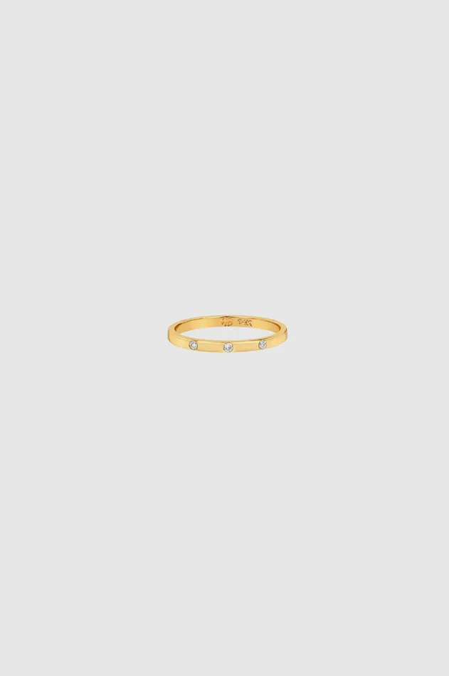 Fine Jewelry Women ANINE BING Delicate Diamond Band Pinky Ring 8211 14k Gold