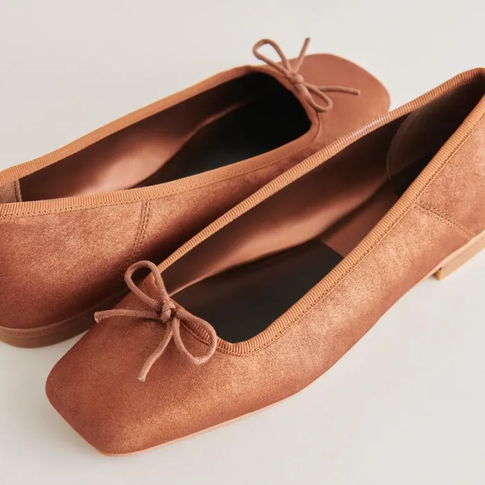 Flats and Loafers Women Dolce Vita Anisa Ballet Flats Copper Metallic Suede