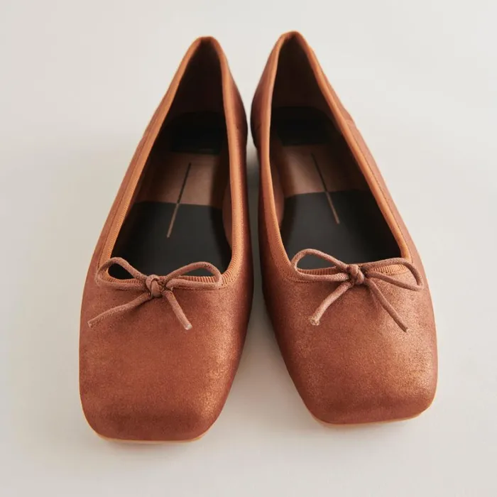 Flats and Loafers Women Dolce Vita Anisa Ballet Flats Copper Metallic Suede