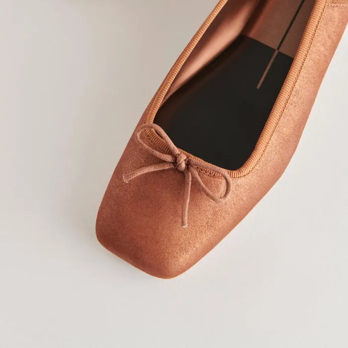 Flats and Loafers Women Dolce Vita Anisa Ballet Flats Copper Metallic Suede
