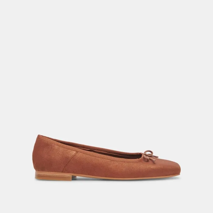 Flats and Loafers Women Dolce Vita Anisa Ballet Flats Copper Metallic Suede
